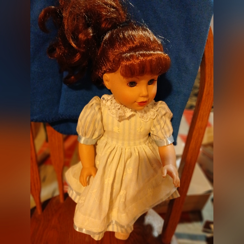 Laura Ashley Doll with White Dress and Brown Hair